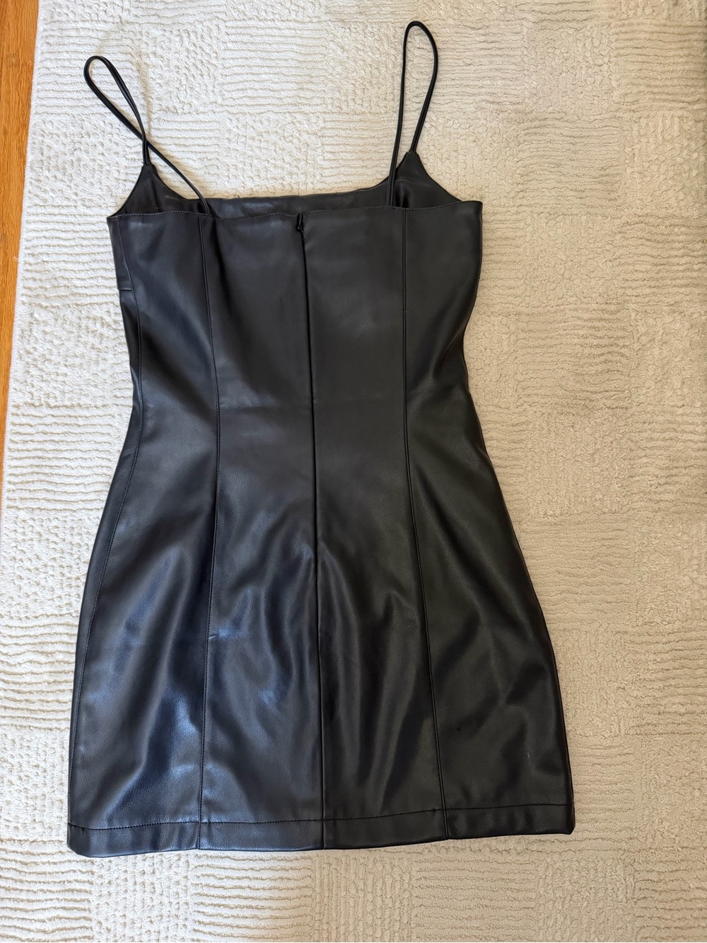 Nasty Gal Black Faux Leather Spaghetti-Strap Mini Dress - Picture 4 of 5